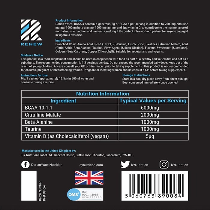 Renew BCAA Box 30 Servings - RBBX30S Renew BCAA Box 30 Servings - RBBX30S